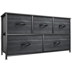 5-drawer fabric dresser in Charcoal
