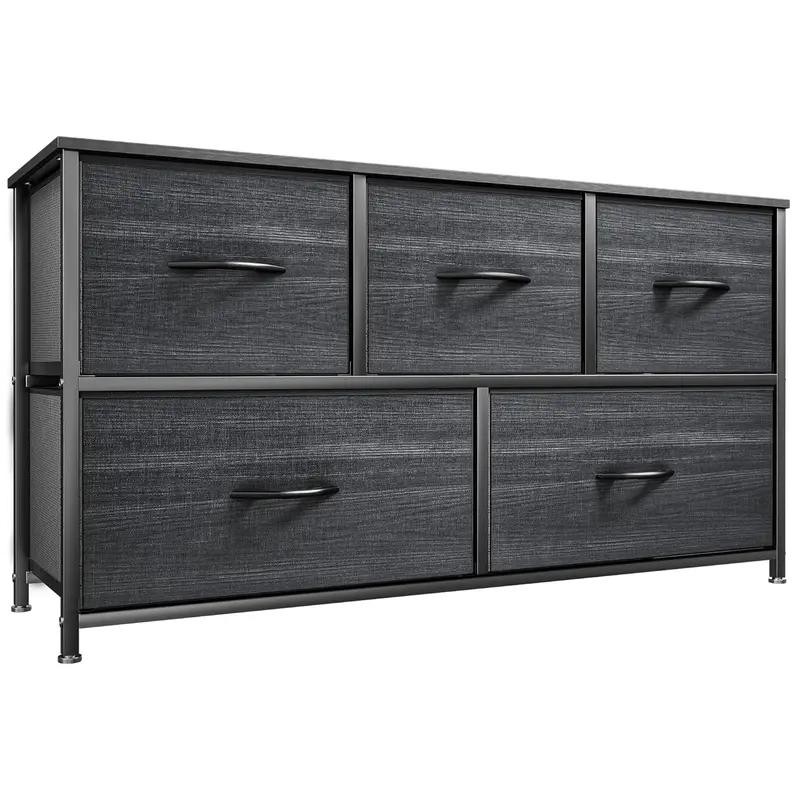 5-drawer fabric dresser in Charcoal